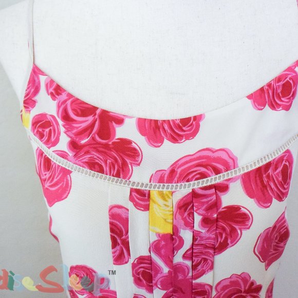 *Moulinette Souers* Anthropologie Silk Rose Dress, size 0 - Picture 4 of 11